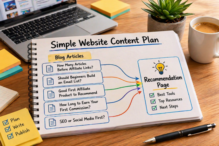 Articles before affiliate links content plan for beginners