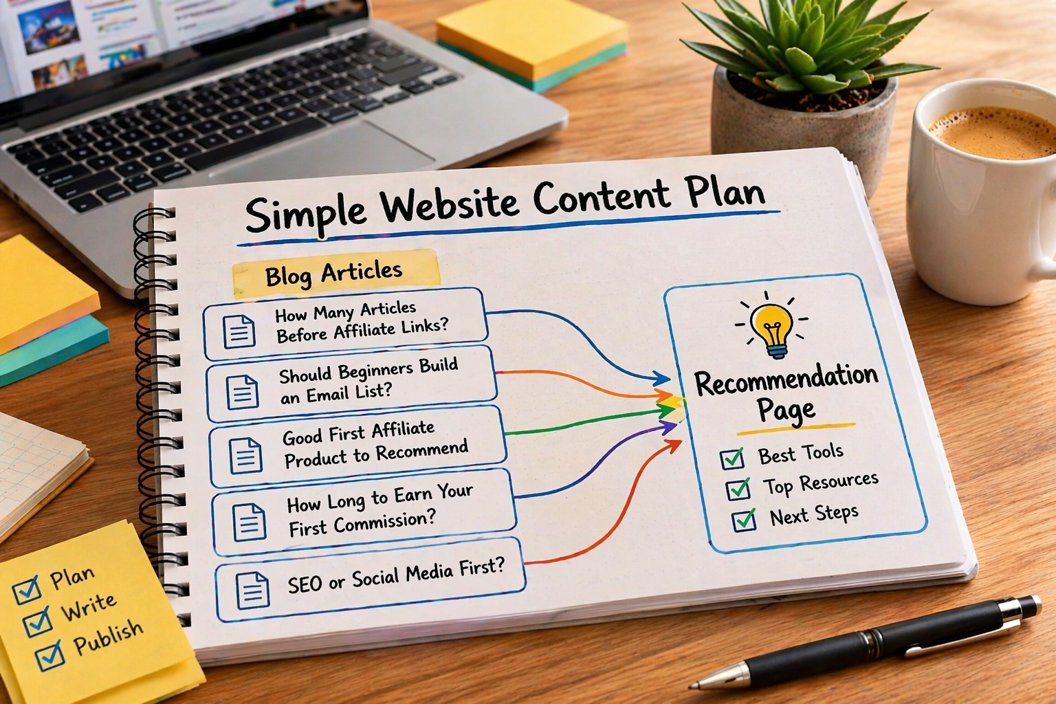 Articles before affiliate links content plan for beginners