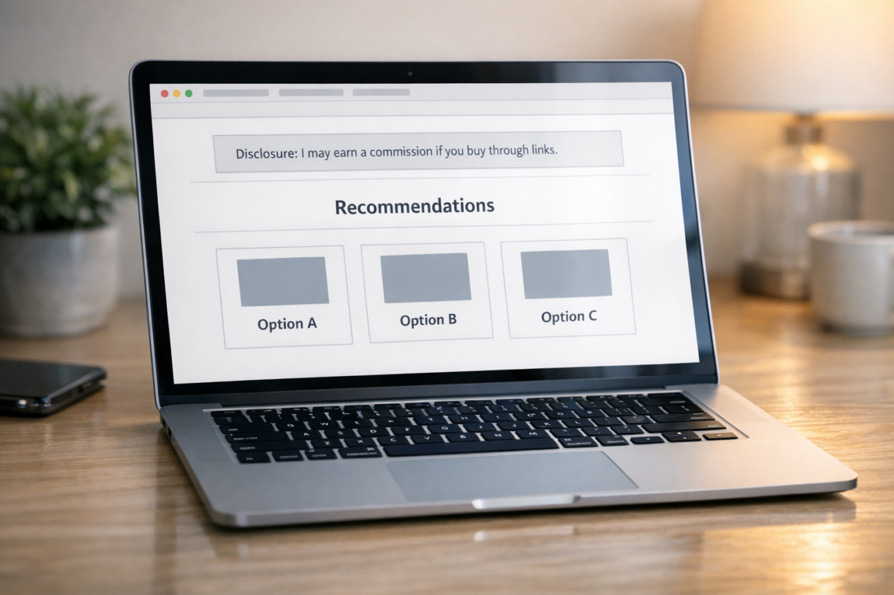 Affiliate disclosure for beginners example