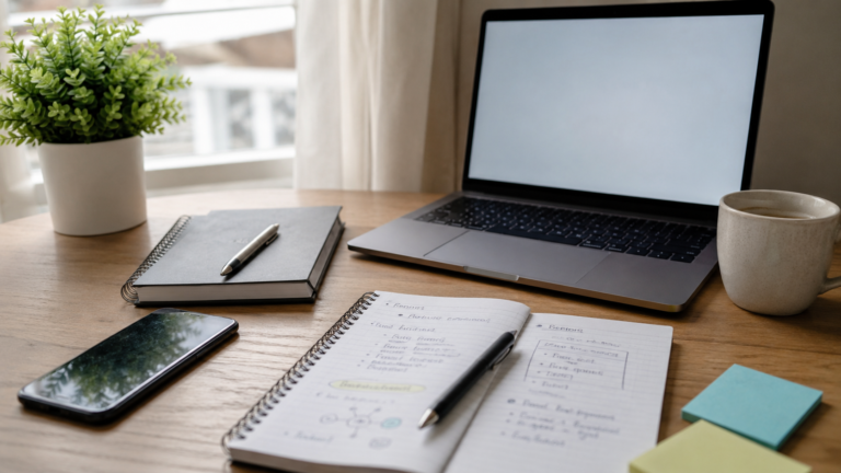 Free tools for affiliate marketing shown in a simple beginner workspace
