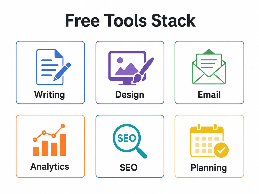 Simple free tools stack for affiliate marketing beginners